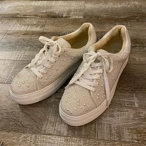 Rhinestone BETSEY JOHNSON Sydney Platform Sneaker Size 9M